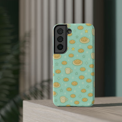 Cookie & Coffee Pattern Tough iPhone Case — Impact-Resistant