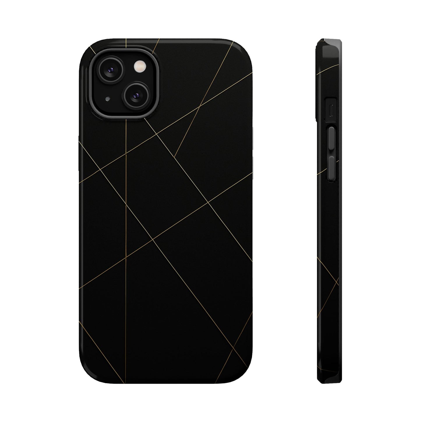 Black Geometric Design iPhone Case | MagSafe  Shamo's iPhone 14 Plus / Glossy