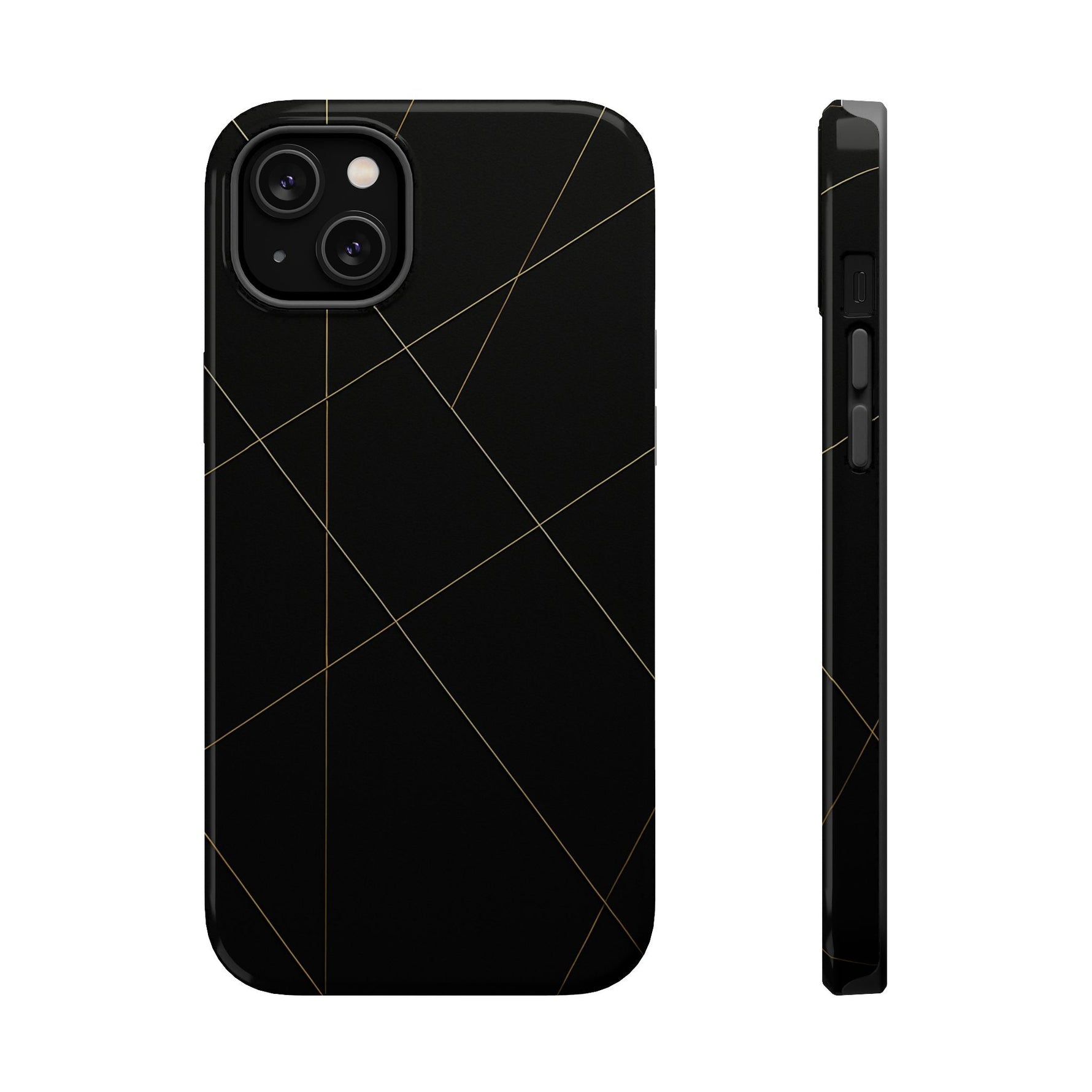 Black Geometric Design iPhone Case | MagSafe  Shamo's iPhone 14 Plus / Glossy