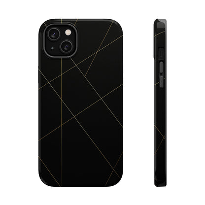 Black Geometric Design iPhone Case | MagSafe  Shamo's iPhone 14 Plus / Glossy