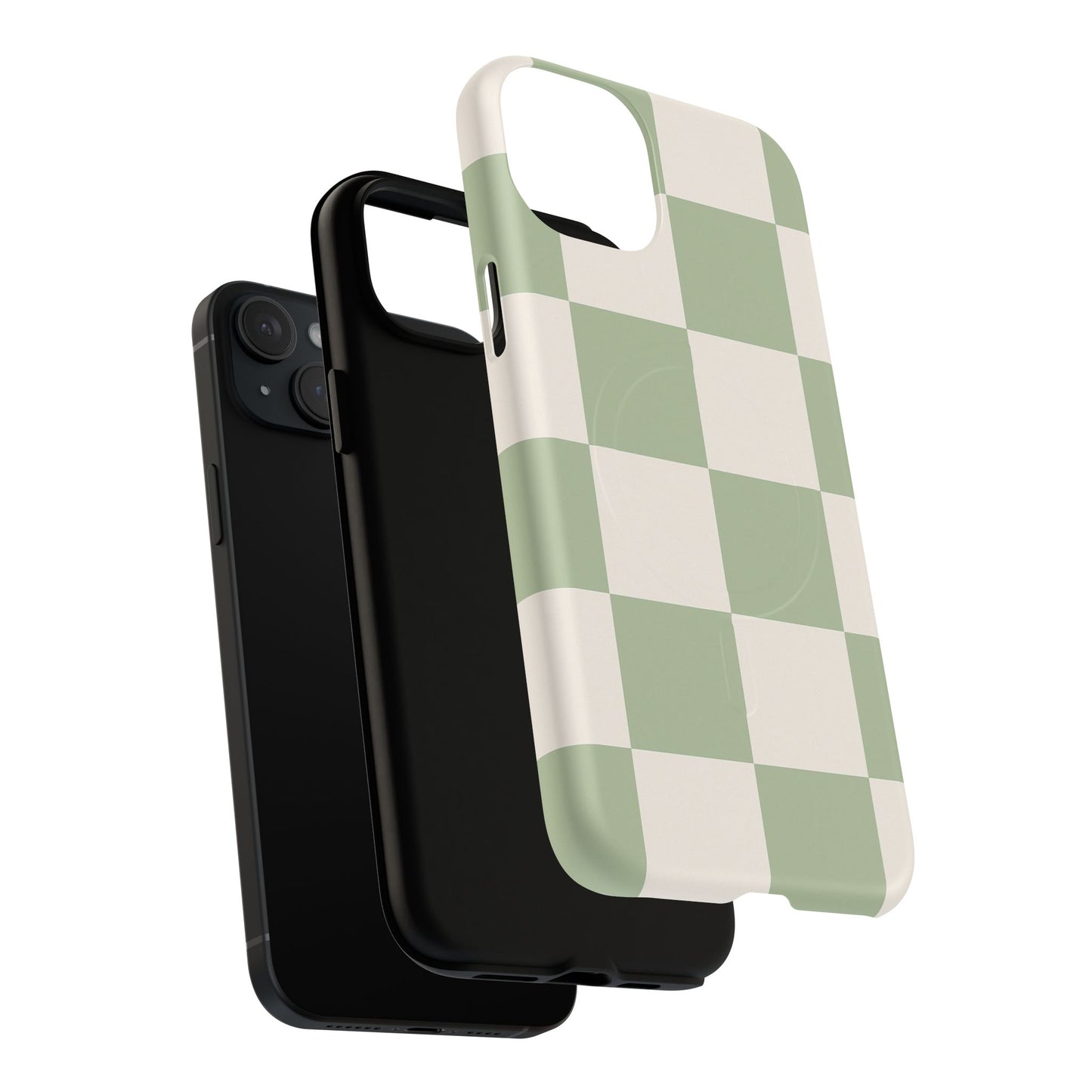 Sage Checkerboard Tough iPhone Case - Compatible with MagSafe