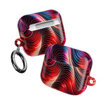 AirPods Case,  Red & Pink Abstract Wave Pattern Protective Cover