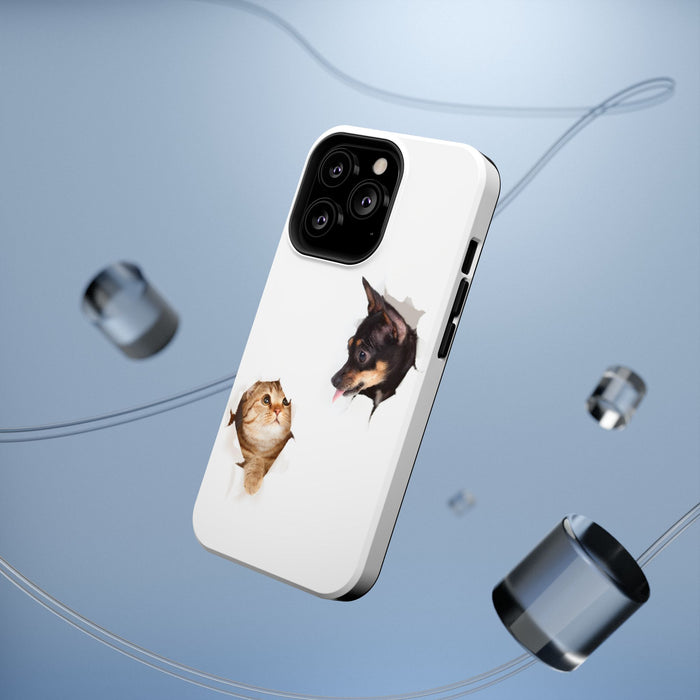 Impact-Resistant Cases with a cat and a dog