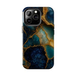 Blue Gold Agate Tough Phone Case Marble Stone Design  Shamo's