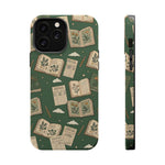 Botanical Journal Pattern iPhone Case | MagSafe Compatible Impact-Resistant Protective Cover