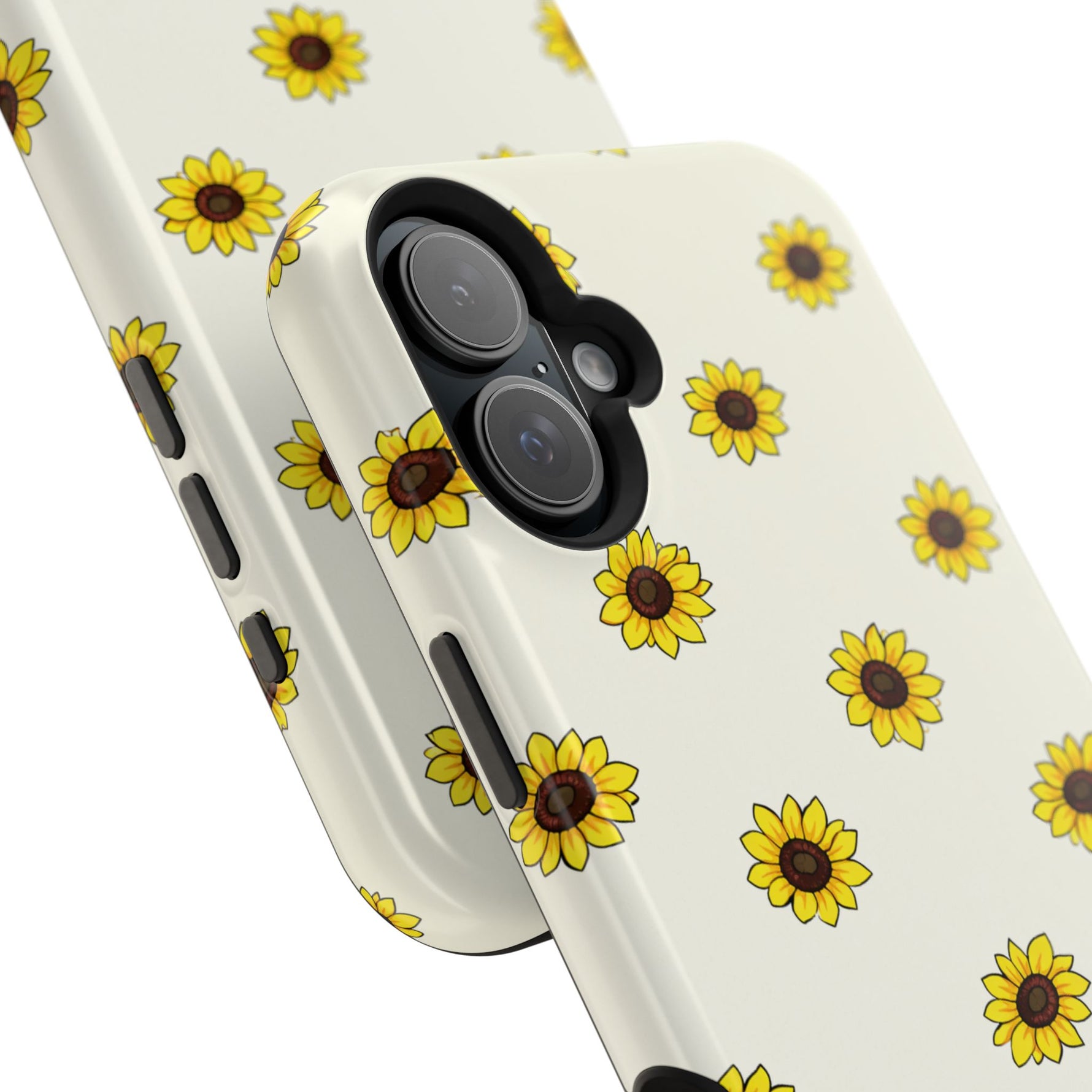 Sunflower Pattern Magnetic Impact-Resistant iPhone Case MagSafe Compatible