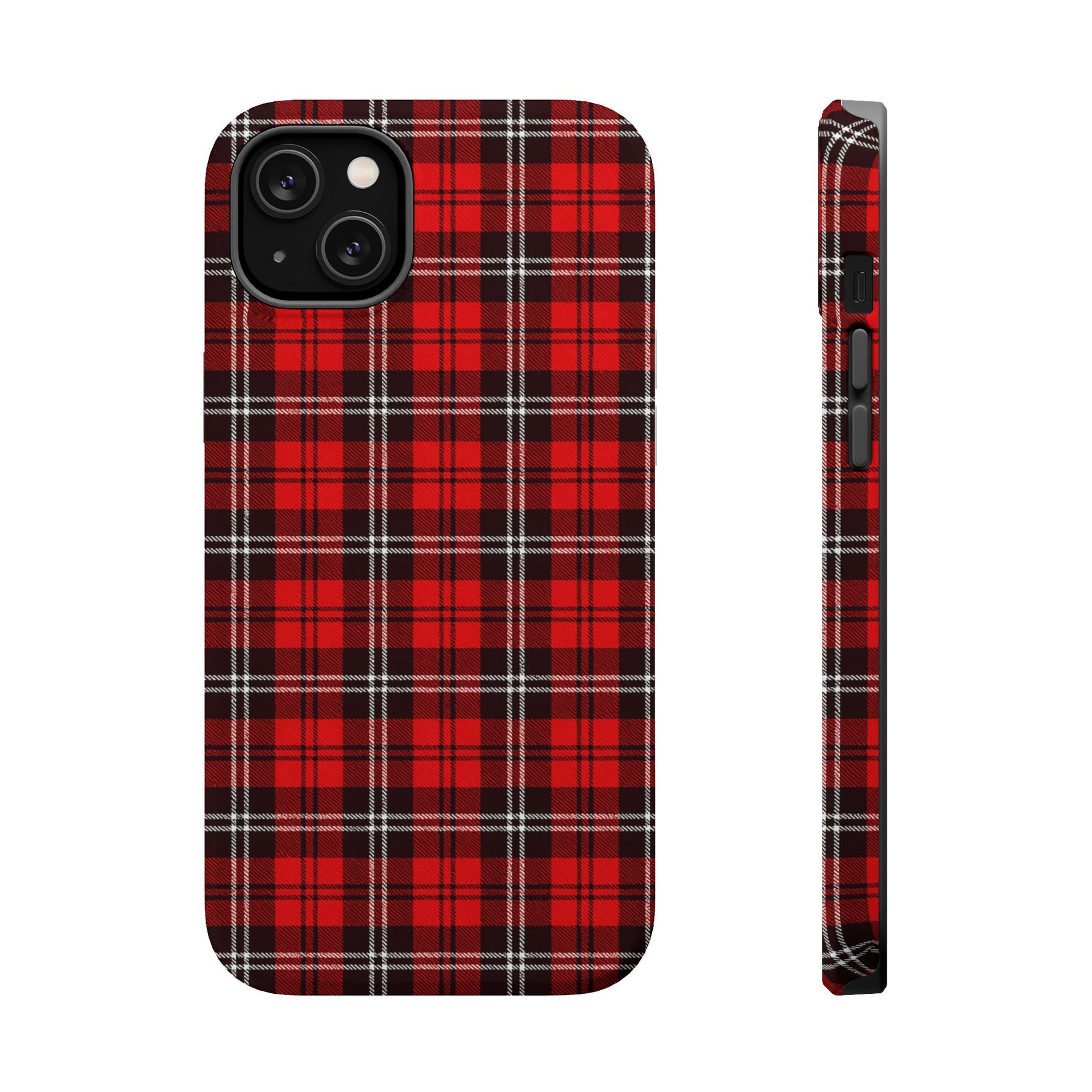 Red Tartan Plaid Impact-Resistant iPhone Case | MagSafe compatibility  Shamo's iPhone 14 Plus / Matte