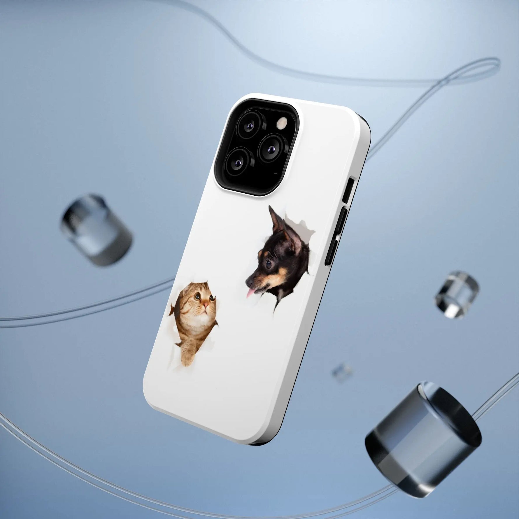 Impact-Resistant Cases with a cat and a dog - Shamo's