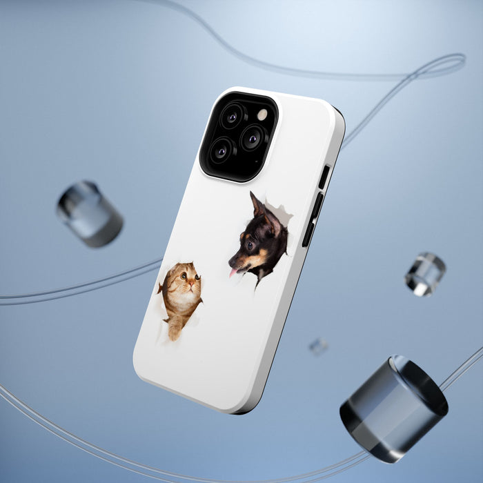Impact-Resistant Cases with a cat and a dog