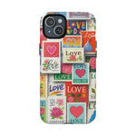 Vintage Romantic Love Stamp iPhone Case | Tough Protection + MagSafe