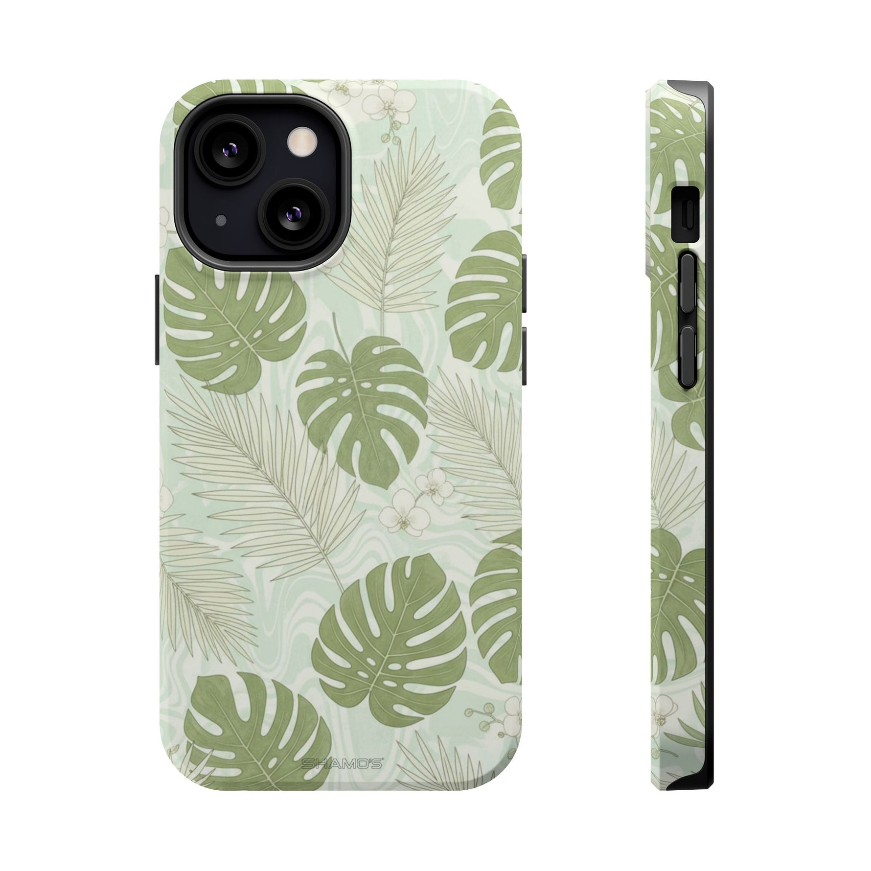 Tropical Monstera Phone Case, Impact-Resistant Magnetic iPhone Cover with MagSafe Compatibility
