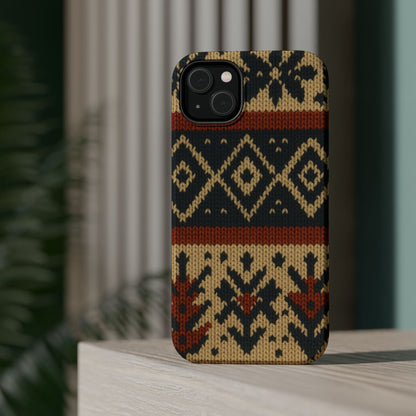 Nordic Knit Pattern MagSafe Impact-Resistant iPhone Case
