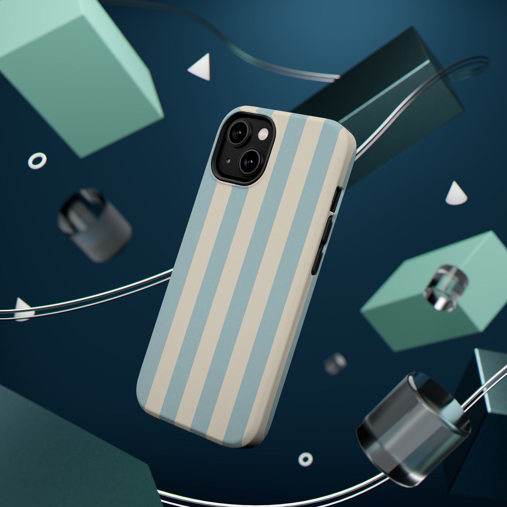 Blue Strips Pattern iPhone Case Compatible with MagSafe - Shamo's
