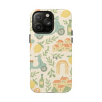 Italian Summer Drawing  iPhone Case — Lemon & Vespa Pattern Tough MagSafe Case  Shamo's iPhone 14 Pro Max / Matte
