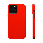 Electric Red Solid Color MagSafe Compatible Impact-Resistant iPhone Case | Slim Protective Cover