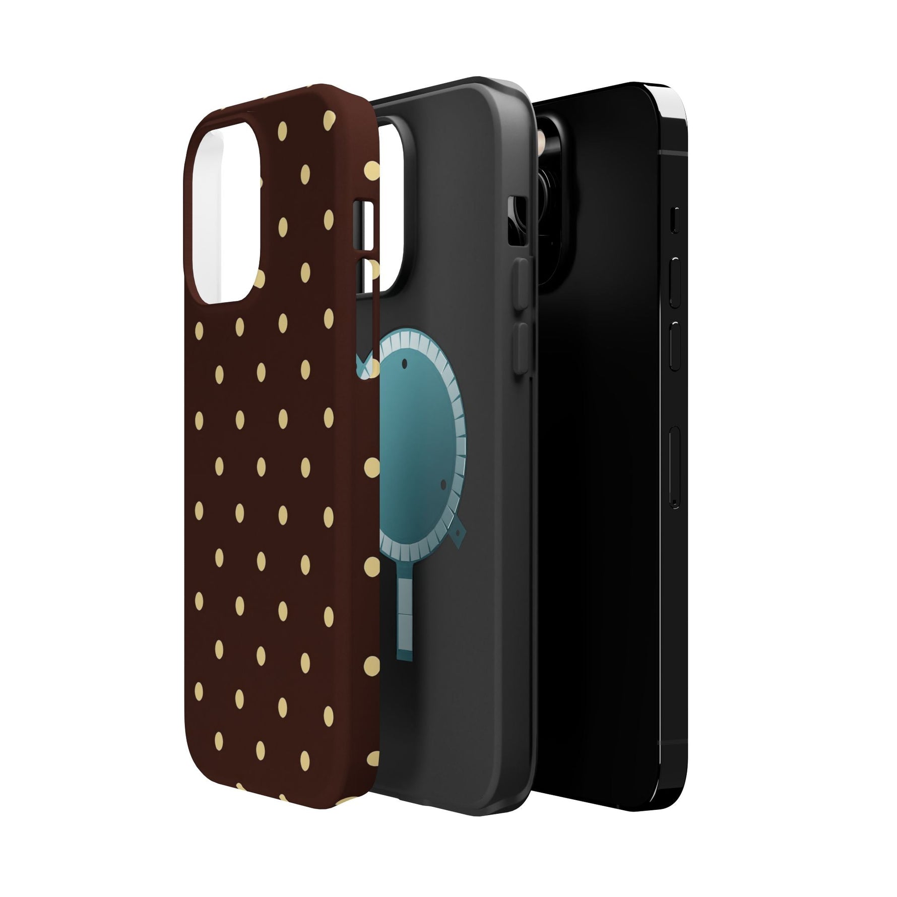 Polka Dot iPhone Case — Brown & Cream Protective Cover with MagSafe compatibility  Shamo's