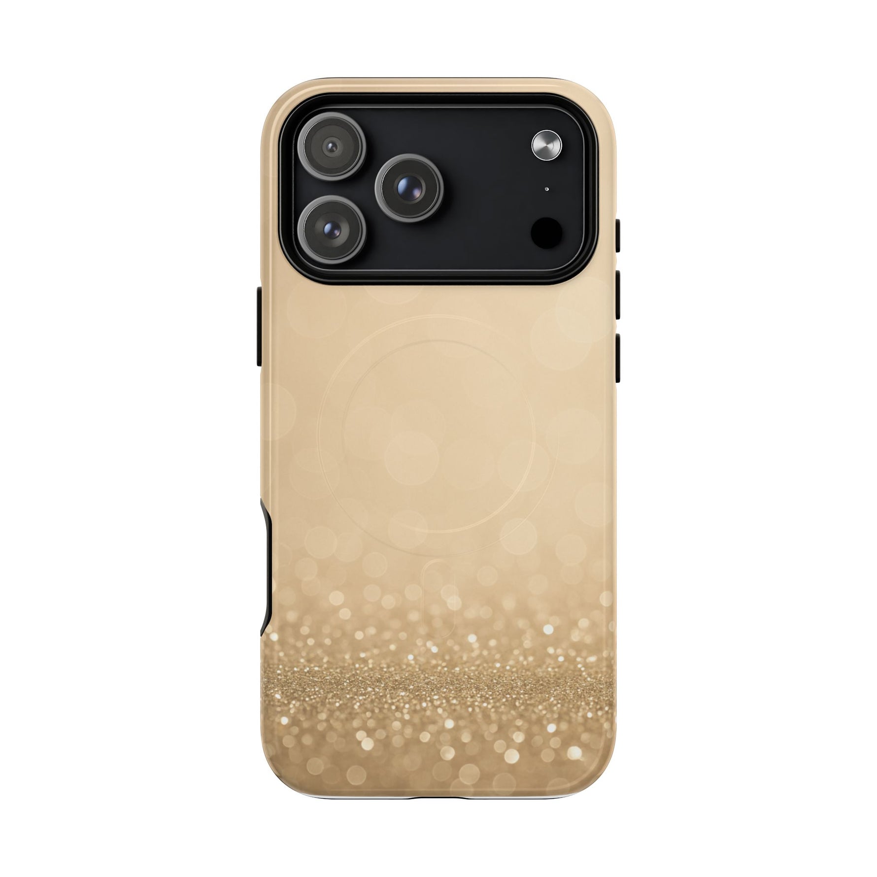 Gold Glitter Holiday iPhone Case — MagSafe-Compatible Design - Shamo's