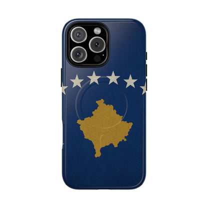 Kosovo Flag Tough iPhone Case — Navy Blue Stars & Gold Map (MagSafe compatible)  Shamo's iPhone 16 Pro Max / Glossy