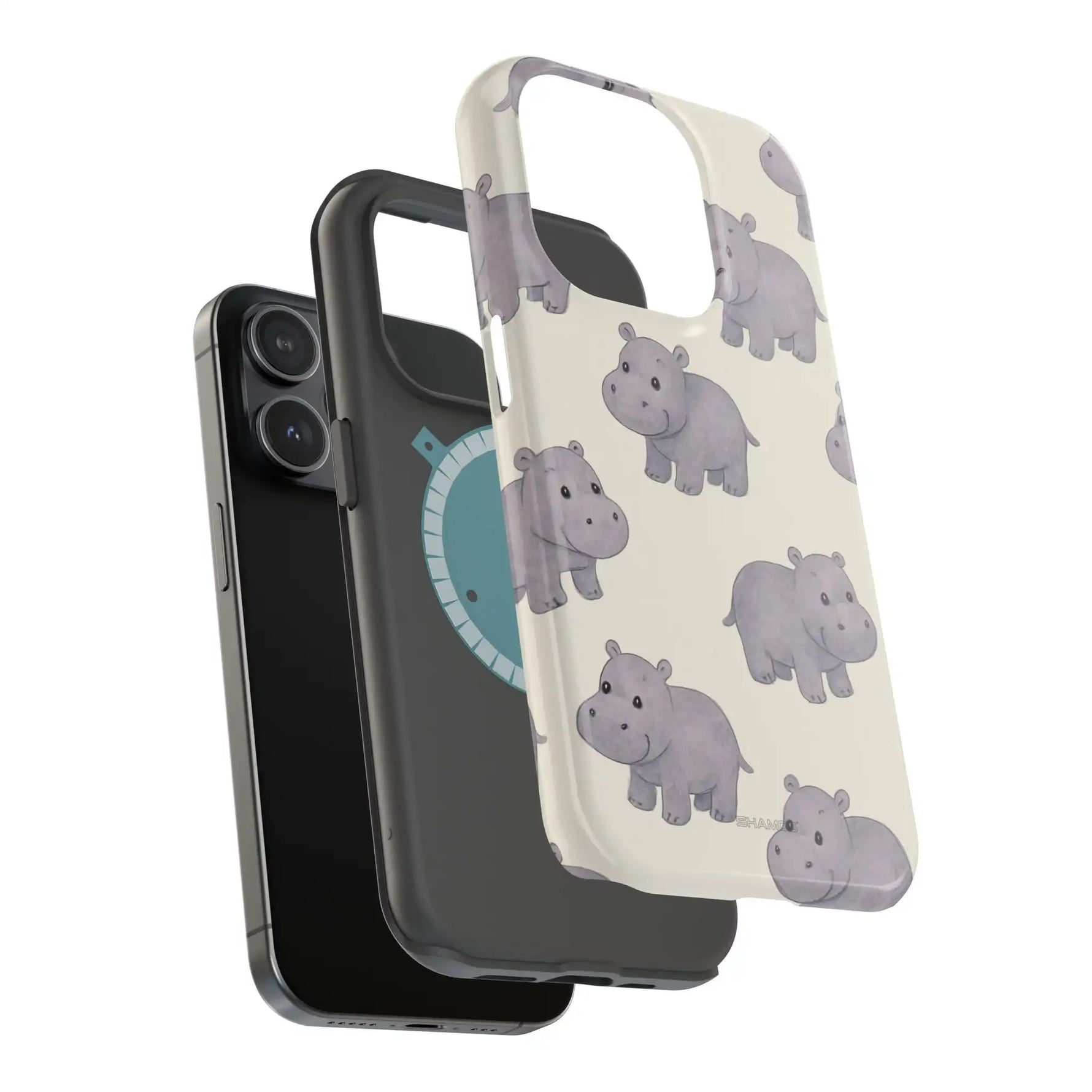 Cute Tiny Hippo Magnetic Impact-Resistant Phone Case