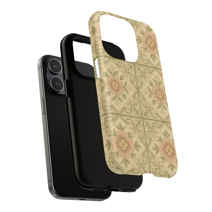 Vintage Rustic Foral Tiles iPhone Case | MagSafe