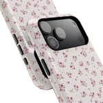 Rosebud Floral Tough iPhone Case | Pink Vintage Flower Protective Cover