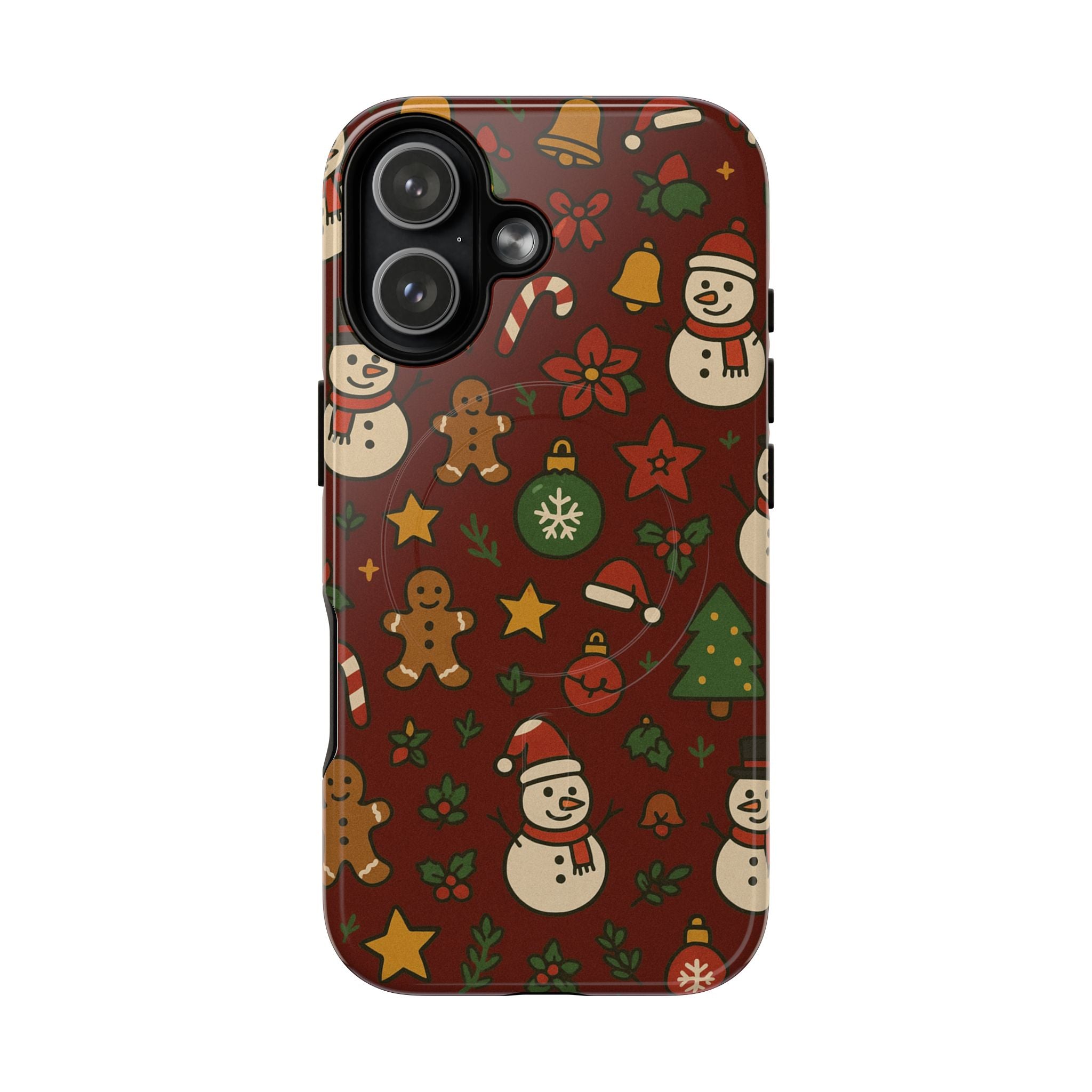 Snowman & Gingerbread Tough iPhone Case (MagSafe compatible)  Shamo's iPhone 17 Pro Max / Glossy