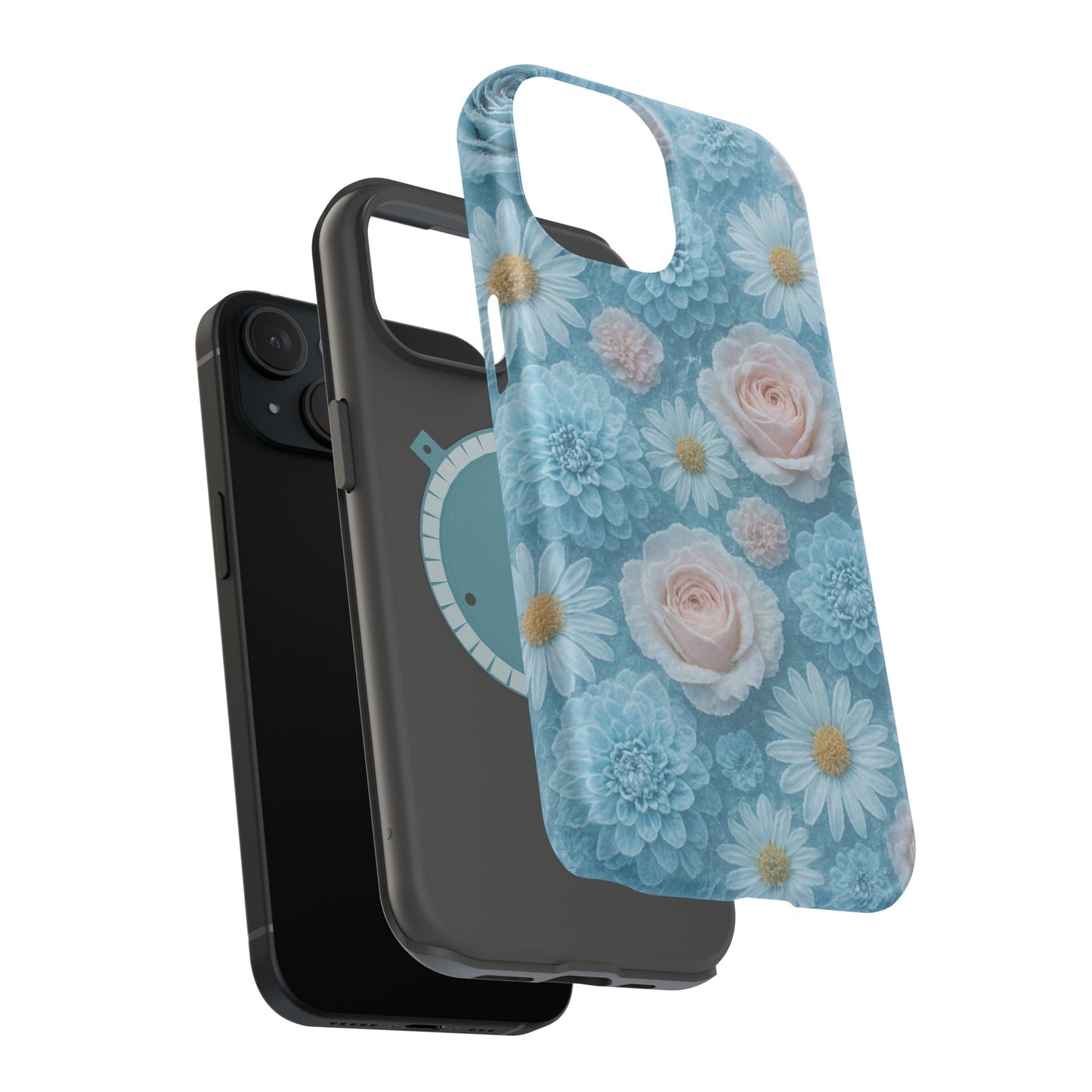 Frozen Floral Rose & Daisy Impact iPhone Case | MagSafe compatible  Shamo's