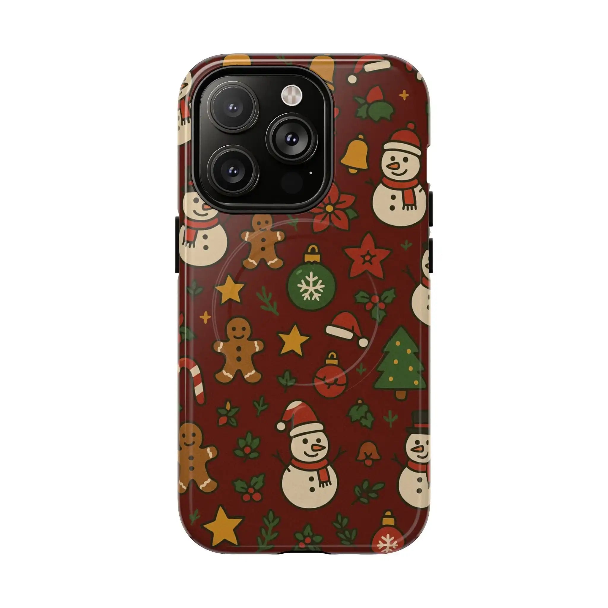 Snowman & Gingerbread Tough iPhone Case (MagSafe compatible)  Shamo's iPhone 14 Pro / Glossy