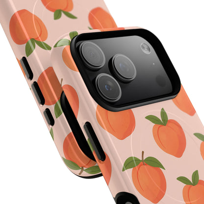 Peach Pattern Fruit Case for iPhone | MagSafe Compatible
