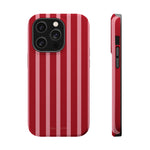 Red Burgundy  Stripes Magnetic Impact-Resistant Phone Case | MagSafe Compatible