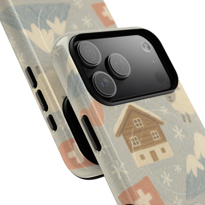Swiss Chalet Sheep Pattern Tough MagSafe iPhone Case