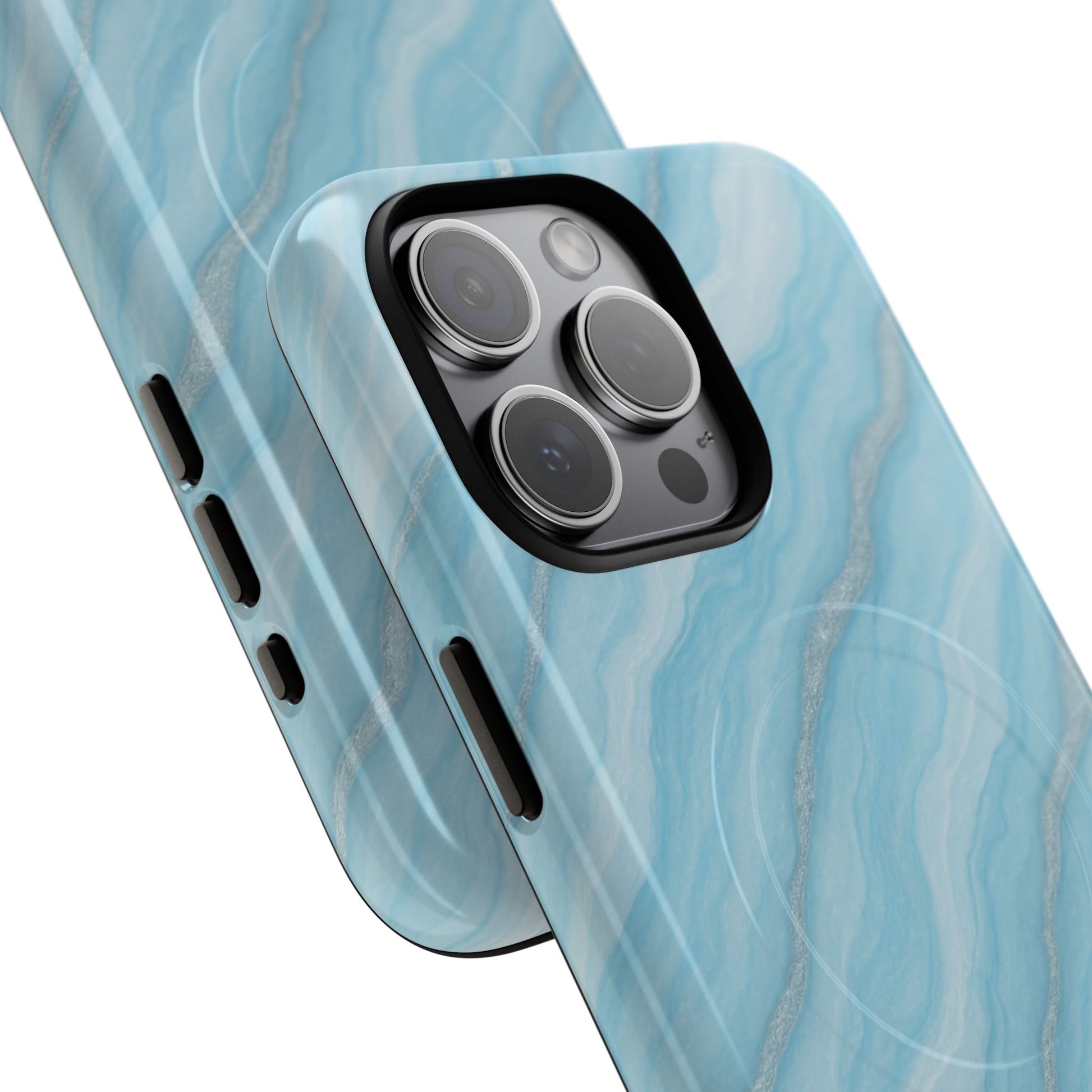 Sky Blue Marble iPhone Case with MagSafe - Shamo's