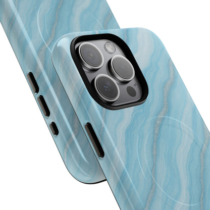 Sky Blue Marble iPhone Case with MagSafe - Shamo's