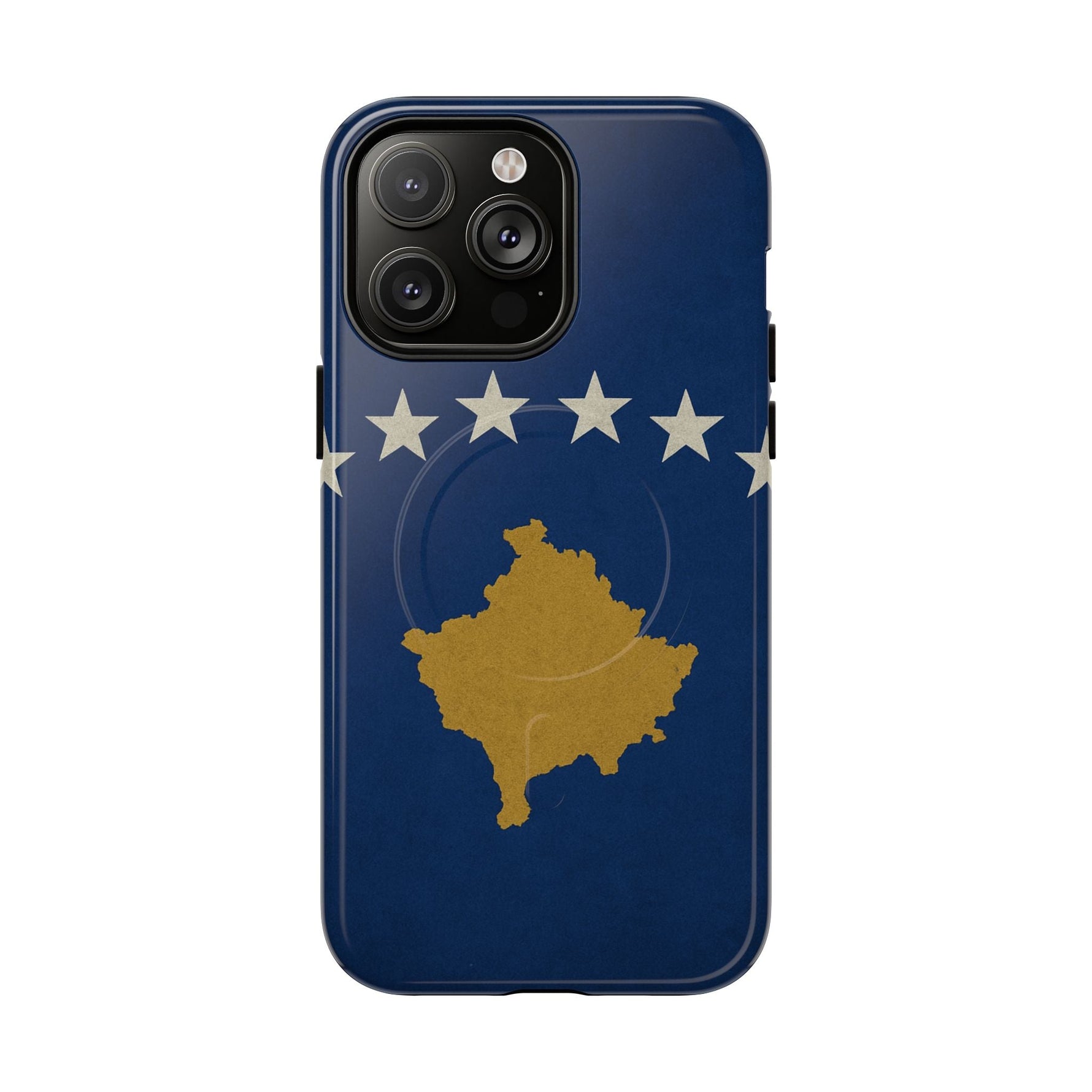 Kosovo Flag Tough iPhone Case — Navy Blue Stars & Gold Map (MagSafe compatible)  Shamo's iPhone 14 Pro Max / Glossy