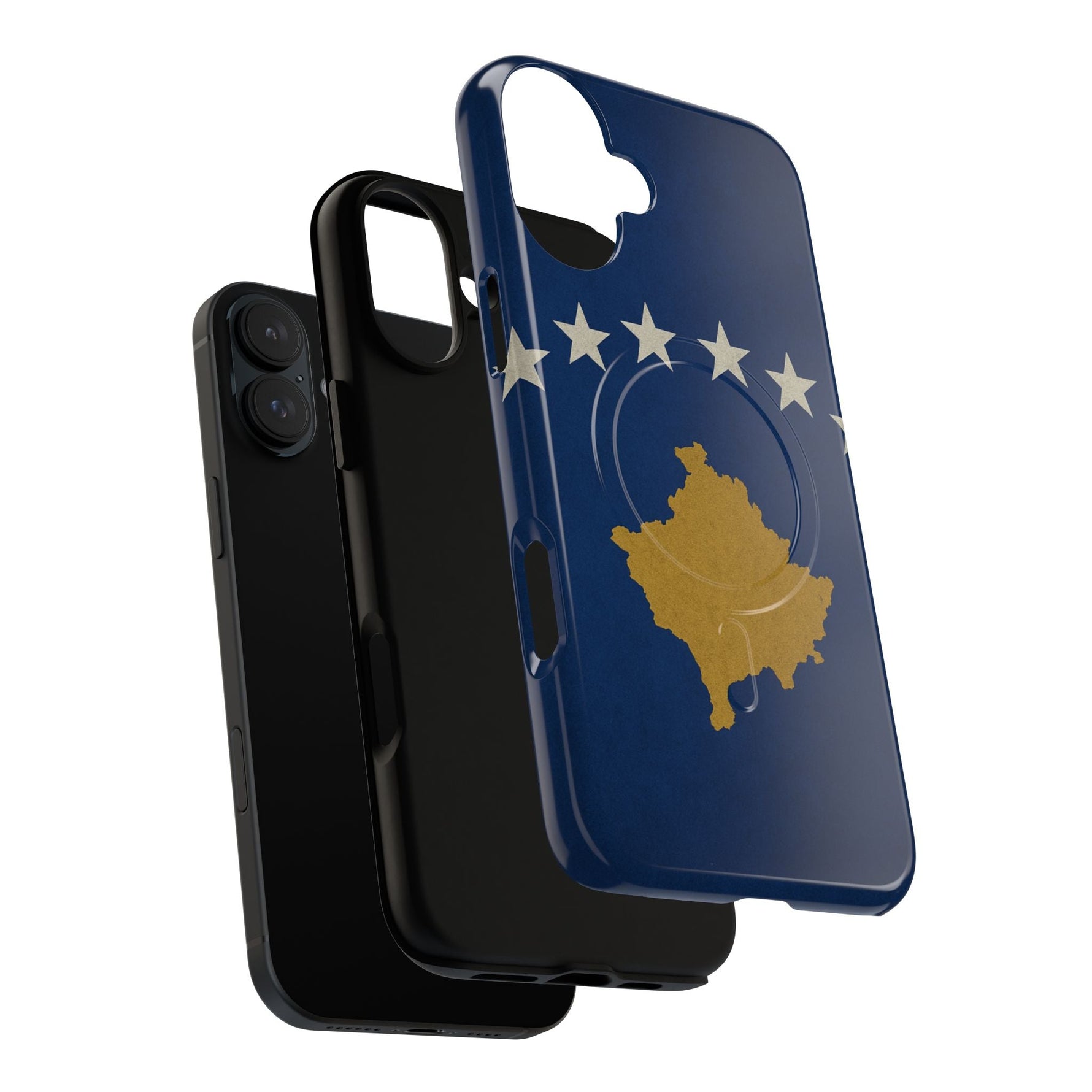 Kosovo Flag Tough iPhone Case — Navy Blue Stars & Gold Map (MagSafe compatible)  Shamo's