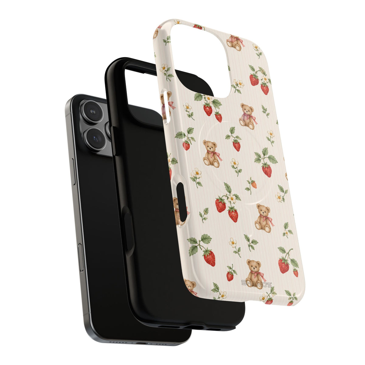 Strawberry Teddy iPhone Case with MagSafe