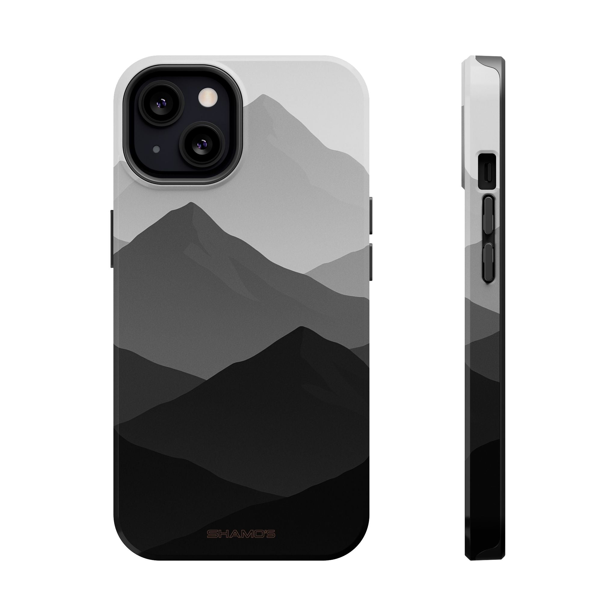Monochrome Mountain Design iPhone Case | MagSafe - iPhone 13 / Glossy - Shamo's