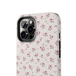 Rosebud Floral Tough iPhone Case — Pink Vintage Flower Protective Cover - iPhone 17 - Shamo's