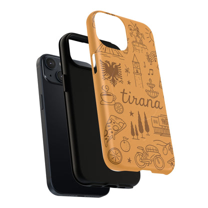 Tirana Illustrated Hand-Drawn iPhone Case — Albanian Landmarks & Icons | MagSafe compatible