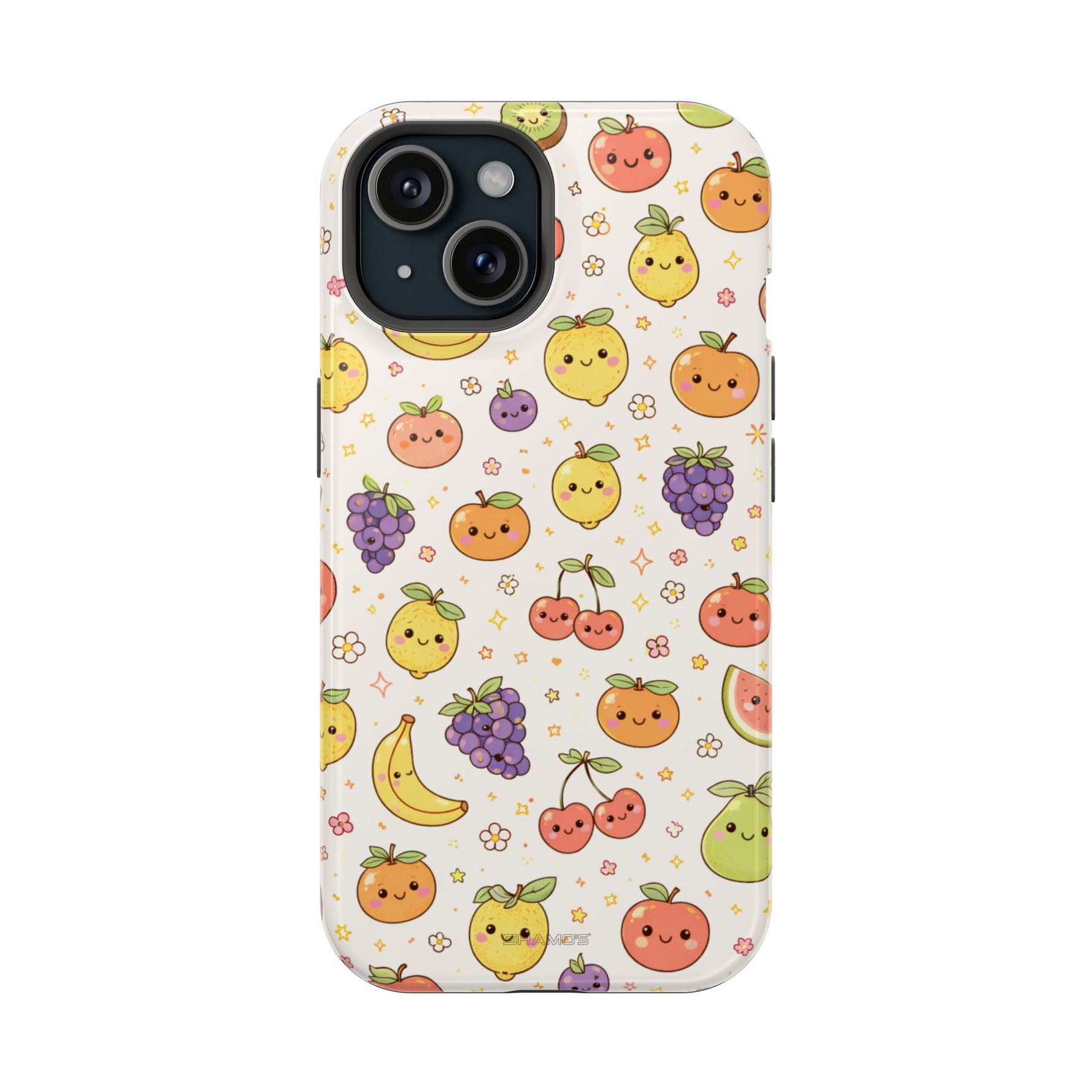 Cute Kawaii Fun Fruit Pattern Magnetic Impact-Resistant iPhone Case with MagSafe Compatibility