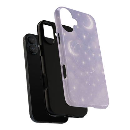 Celestial Lavender iPhone Case — Moon & Stars MagSafe Compatible