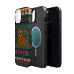 Cozy Knit Leopard Pattern Sweater Holiday Theme iPhone Case with MagSafe compatibility  Shamo's
