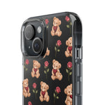 Romantic Teddy Bear Impact-Resistant Phone Case with Heart Design