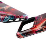 Abstract Red Wave Magnetic Impact-Resistant Phone Case | MagSafe