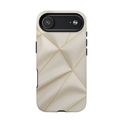 Beige Gold Geometric Luxury Series iPhone Case with MagSafe - Shamo's