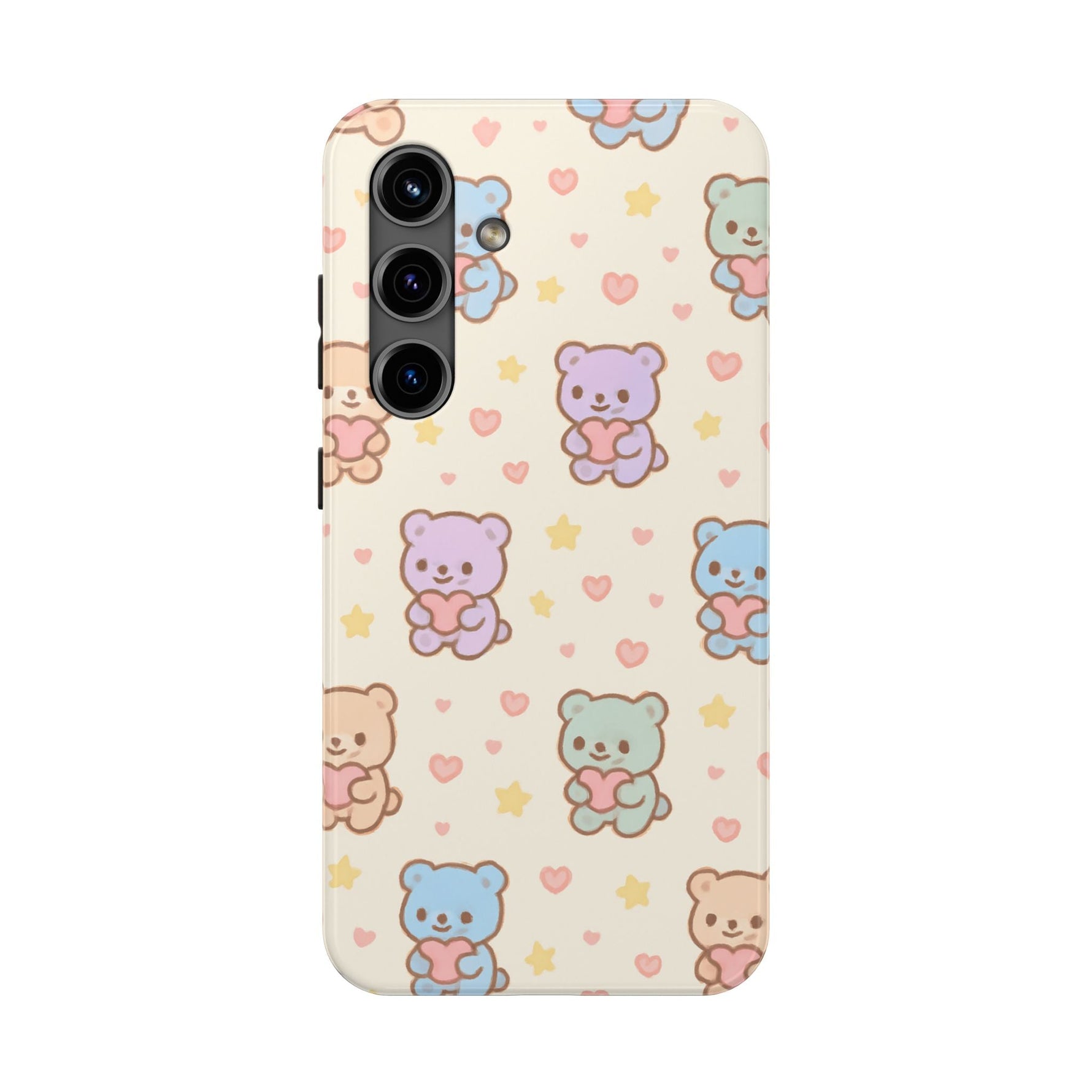 Cute Pastel Bear Impact Phone Case | Heart & Star Kawaii Pattern  Shamo's Samsung Galaxy S24
