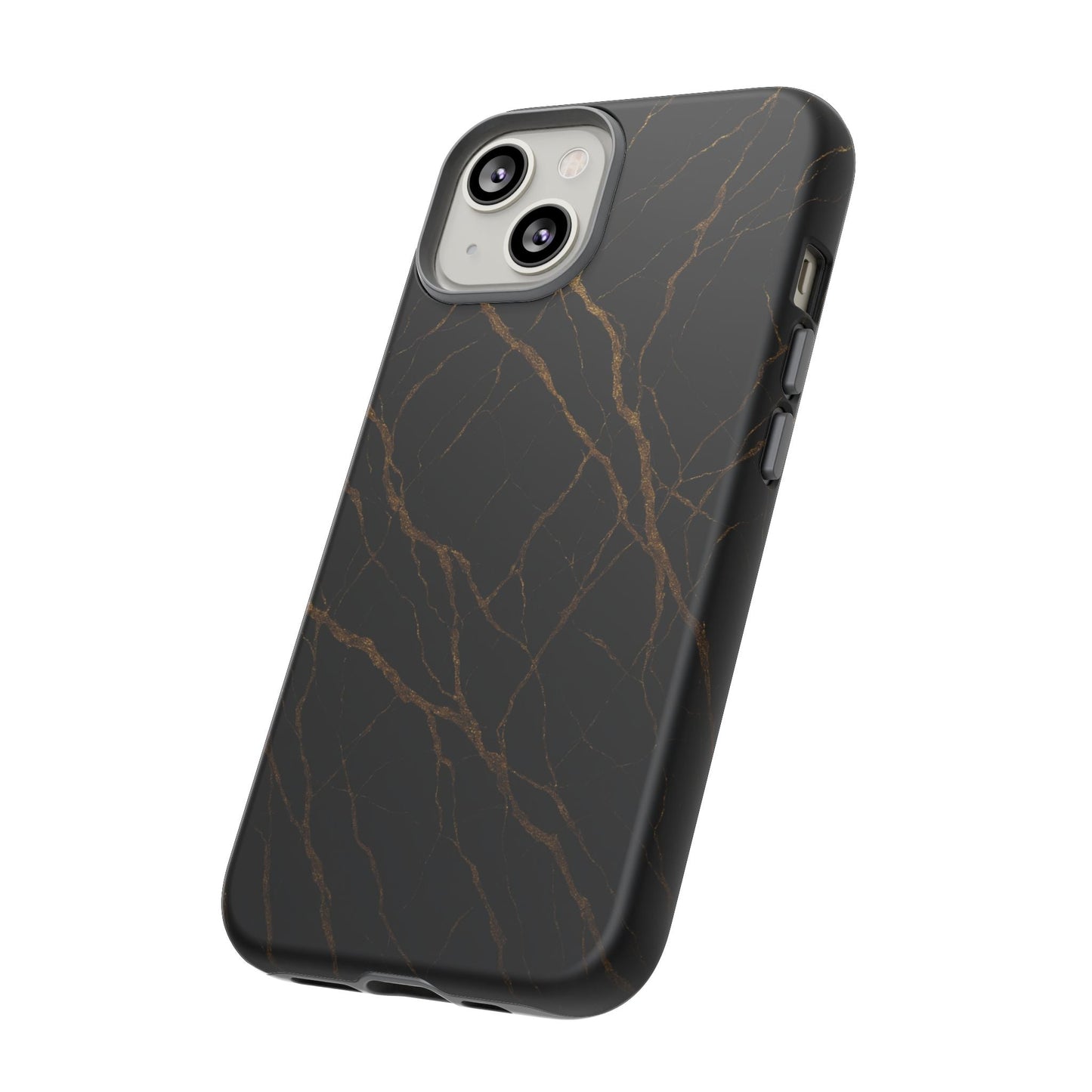 Black Marble Tough iPhone Case