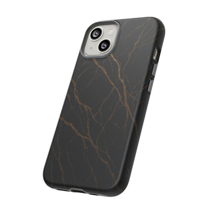 Black Marble Tough iPhone Case