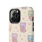 Cute Pastel Bear Impact Phone Case | Heart & Star Kawaii Pattern  Shamo's