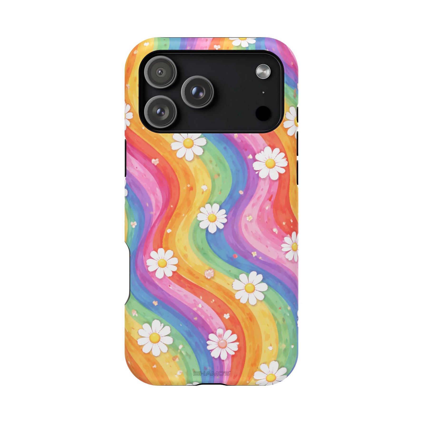 Rainbow Daisy Magnetic Impact-Resistant Phone Case with MagSafe Compatibility - iPhone 17 Pro Max / Matte - Shamo's